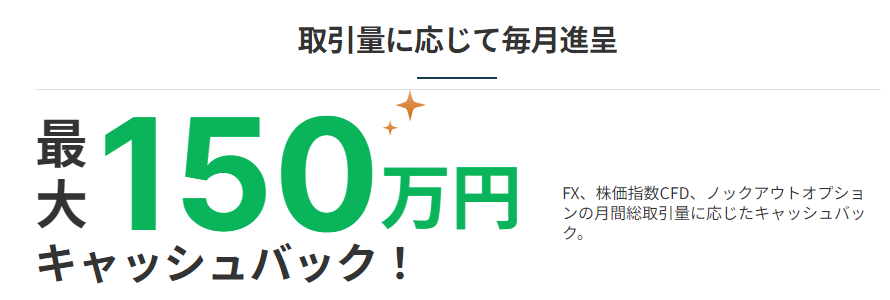 FOREX.com　150万円キャッシュバック